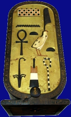 Grab von Tut Ankh Amun, Einlagen aus Elfenbein, Ebenholz u.a.