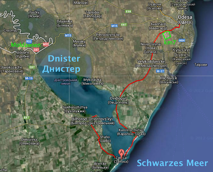 Odesa AusflugShabo Map