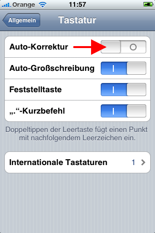 iPhone 2.2 Autokorrektur